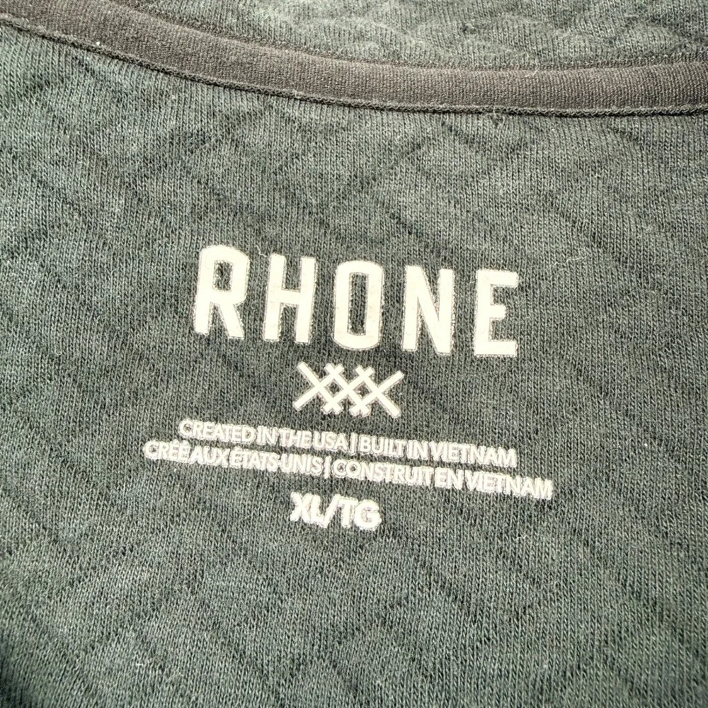 RHONE Mens Quilted 1/4 Snap Neck Pullover Sweatshirt Black Size XL - Picture 6 of 10